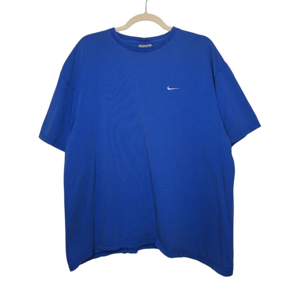 Vintage 90s Nike Swoosh Check Blue Streetwear Grunge VTG Shirt XL
